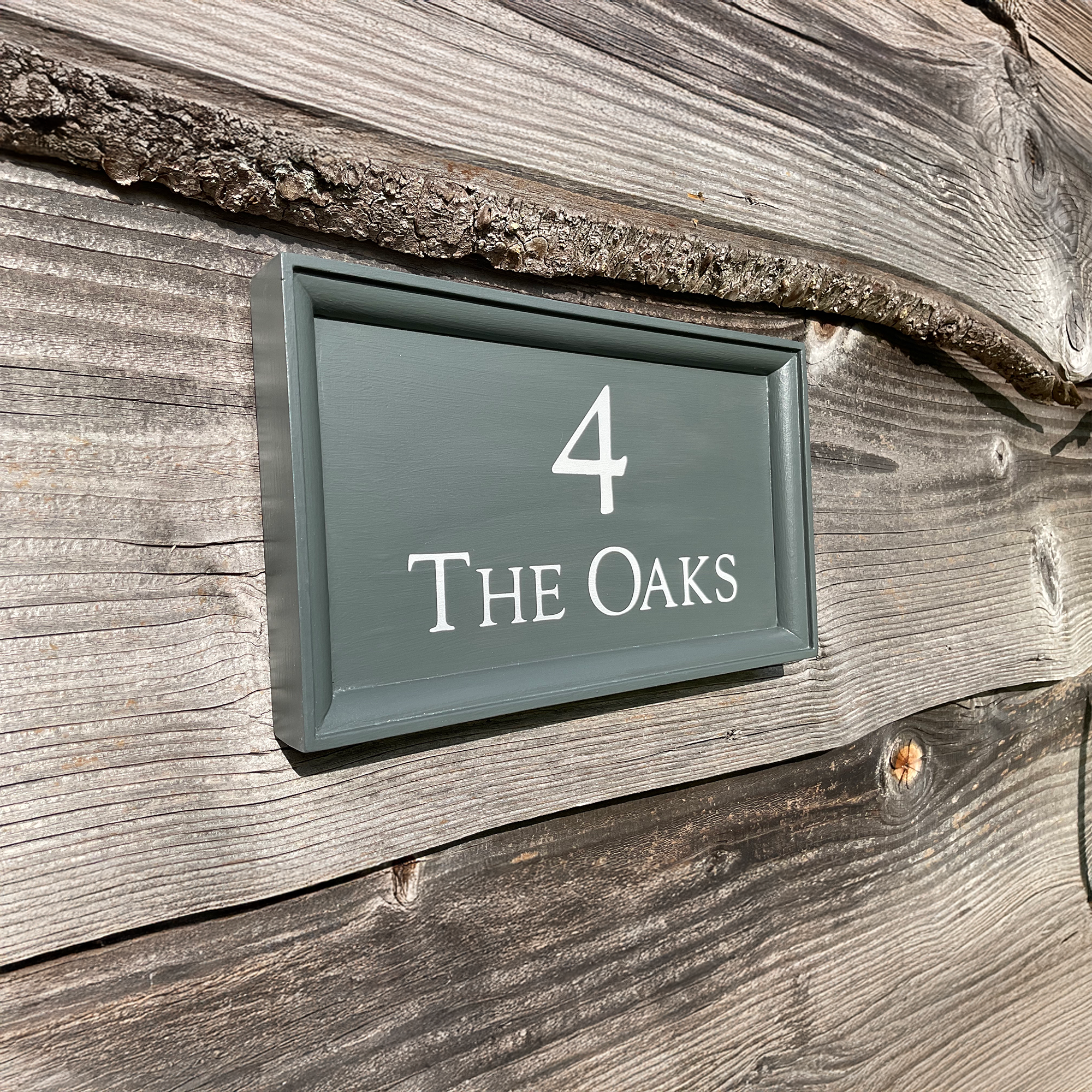 'Classic' Painted Framed House Sign-House Sign-Rose & Wild-15cm x 26cm-Farrow & Ball Downpipe-Black-Rose & Wild