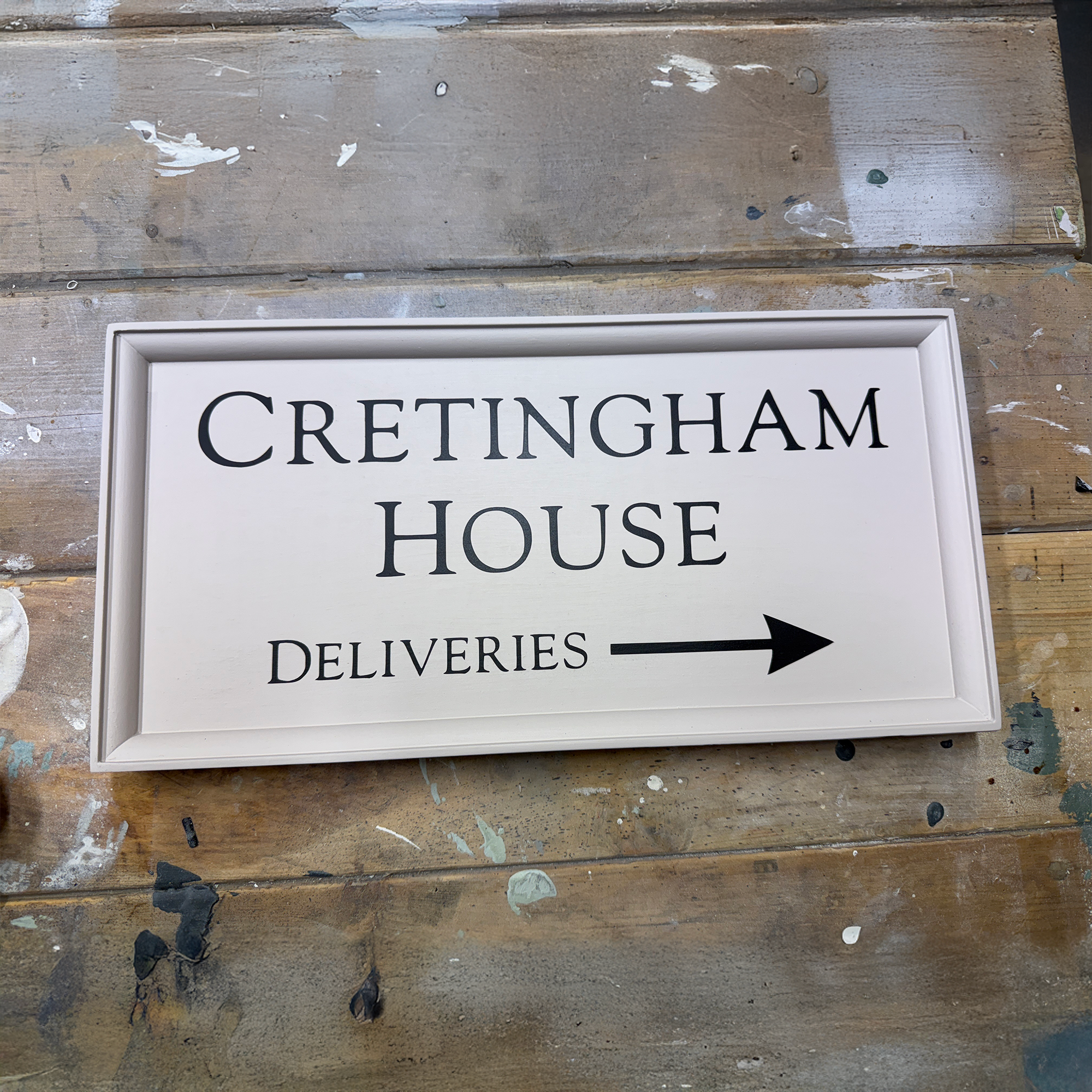 'Classic' Painted Framed House Sign with Arrow-House Sign-Rose & Wild-Rose & Wild