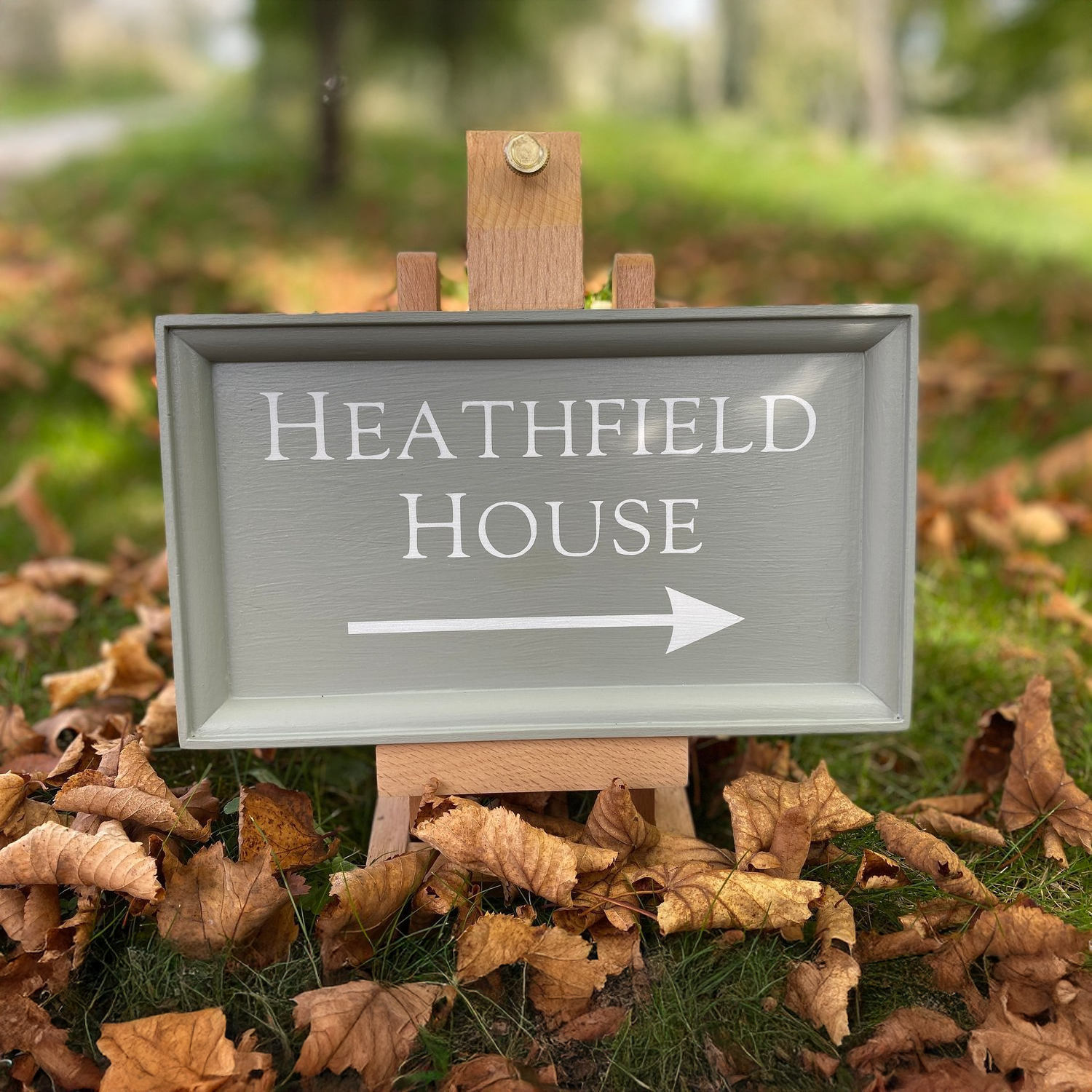 'Classic' Painted Framed House Sign-House Sign-Rose & Wild-15cm x 26cm-Farrow & Ball Pigeon-Black-Rose & Wild