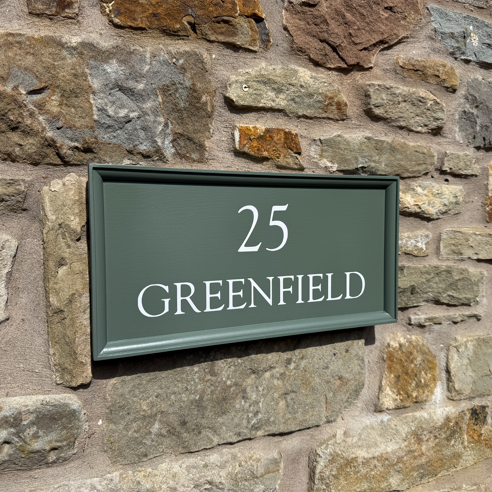 'Classic' Painted Framed House Sign with House Number-House Sign-Rose & Wild-Rose & Wild