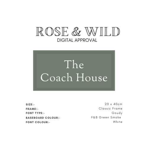 ‘Classic’ Painted Framed Business Sign-House Sign-Rose & Wild-Rose & Wild