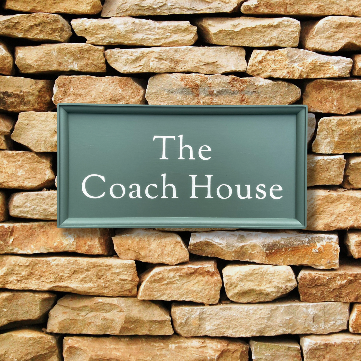 'Classic' Painted Framed House Sign-House Sign-Rose & Wild-15cm x 26cm-Farrow & Ball Green Smoke-Black-Rose & Wild