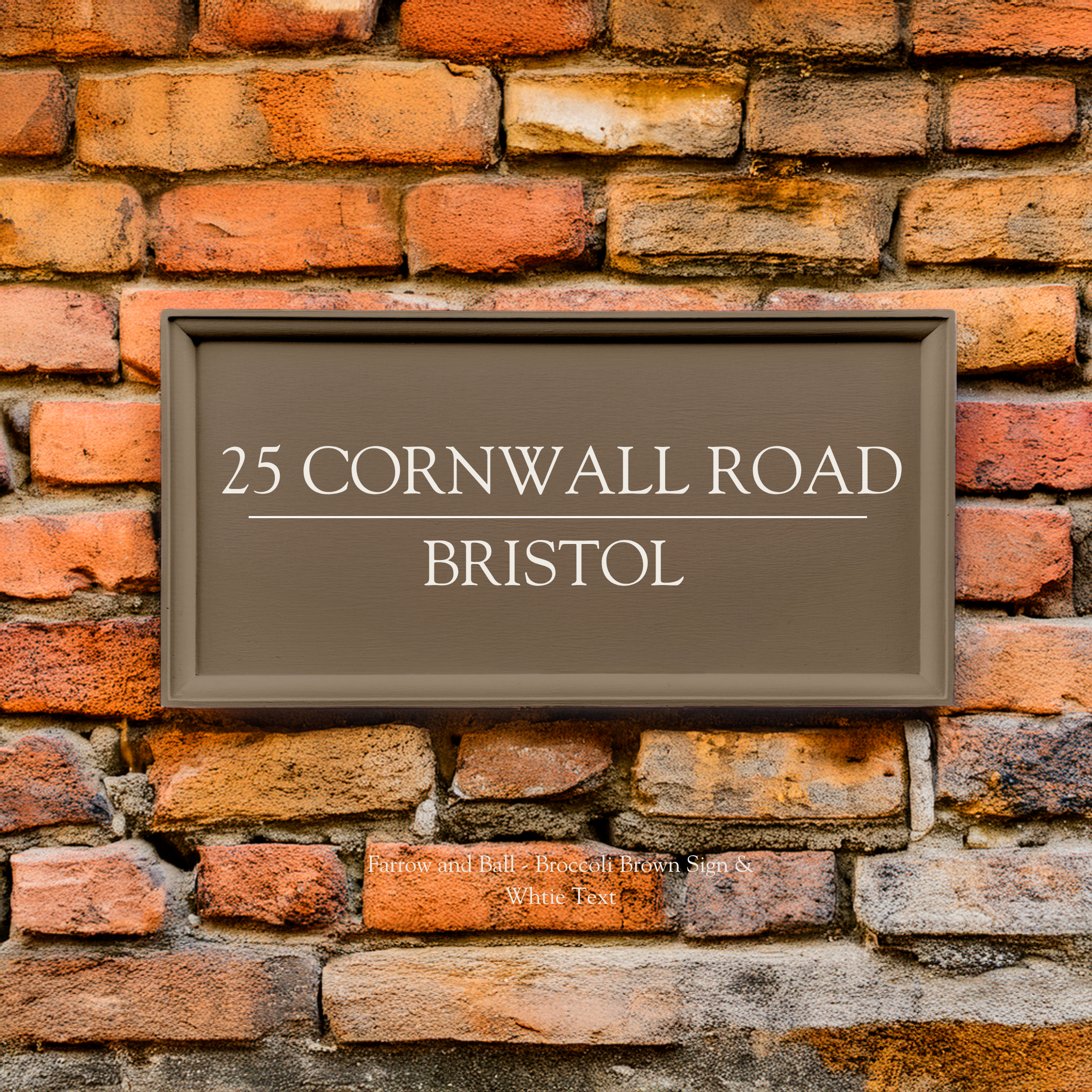 'Classic' Painted Framed House Sign with Number, Street & Town-House Sign-Rose & Wild-Rose & Wild